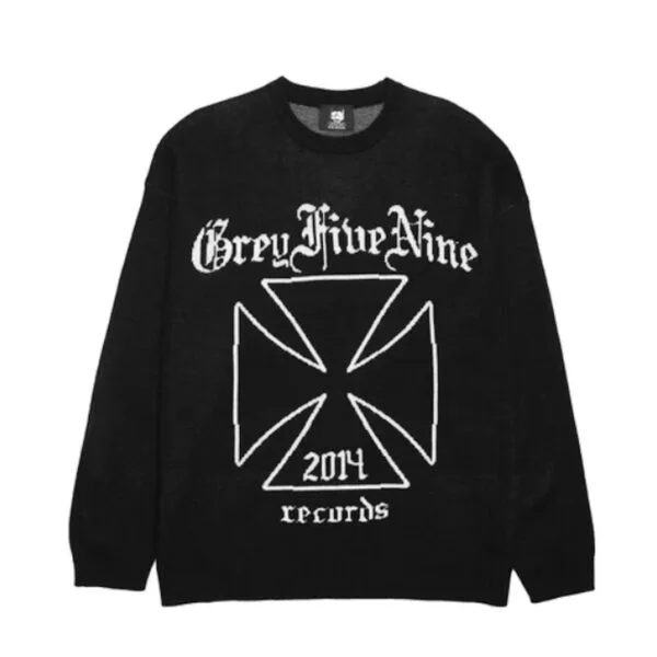 Grey FIne Nine 2014 Records Knitted Sweater